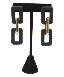 Chain Link Drop Earrings ES700132 BLACK